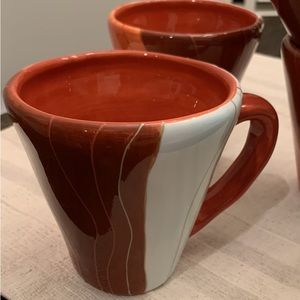 Set of 4 Pier 1 Canyon stripe coffee mugs